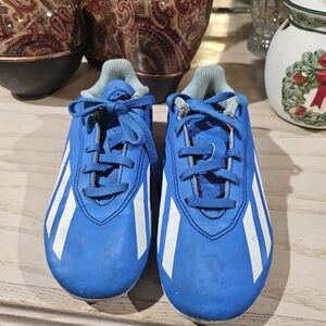 Blue and White Athletic Shoes